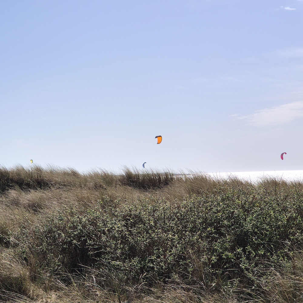 Kitesurf sur la plage de Sainte Barbe